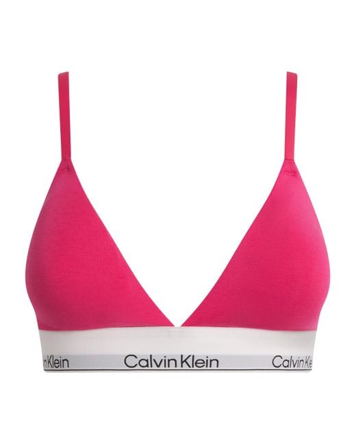 Calvin Klein Cotton Icon Bra in Pink | Lyst UK