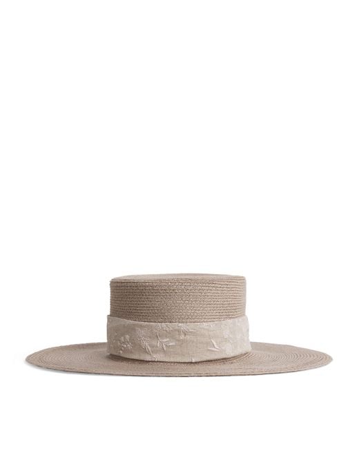 Eleventy White Linen Hat