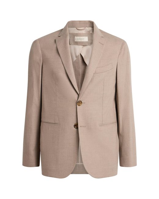 Alan Scott Brown Worsted Cashmere Slim Blazer for men