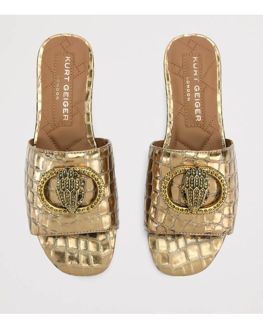 Kurt Geiger Natural Leather Chelsea Flat Sandals