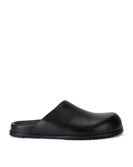 Rick Owens Black Leather Granola Mules