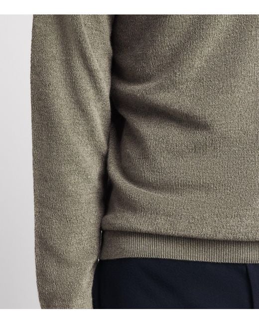 Colombo Gray Cashmere-Aloe Crew-Neck Sweater for men