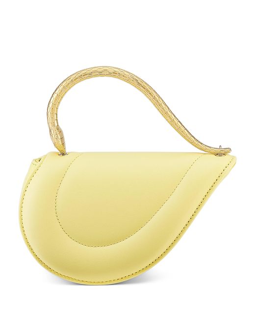 BVLGARI Yellow Mini Leather Serpenti Cuoricino Top-Handle Bag