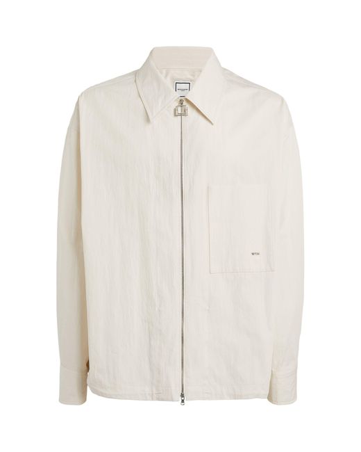 Wooyoungmi White Cotton-blend Crackled Long-sleeve Shirt for men