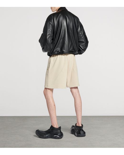 Balenciaga Natural Cotton Logo Shorts