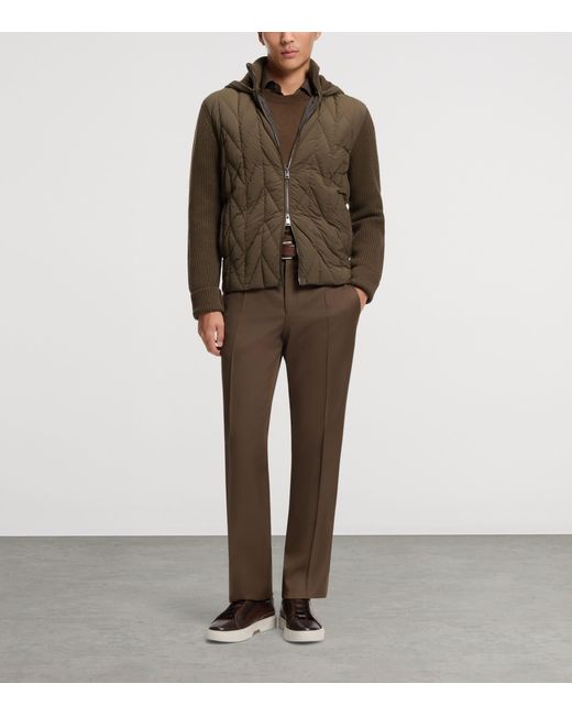 Boss Green Wool Down-Filled Quilted Jacket for men
