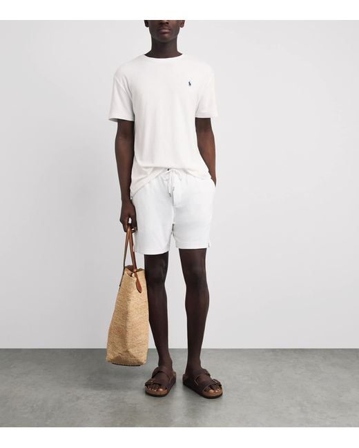 Polo Ralph Lauren White Cotton-Blend Terry Cloth T-Shirt for men