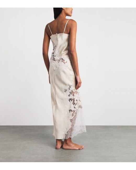 Torlowei White Silk-Lace Elsa Slip Dress