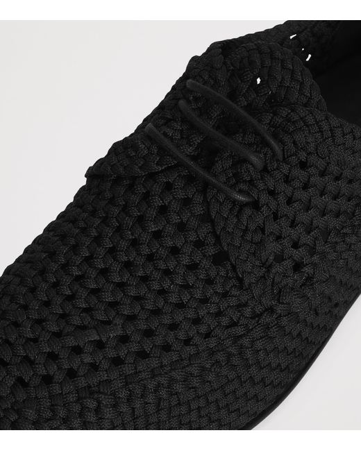 Dolce & Gabbana Black Woven Derby Shoes for men