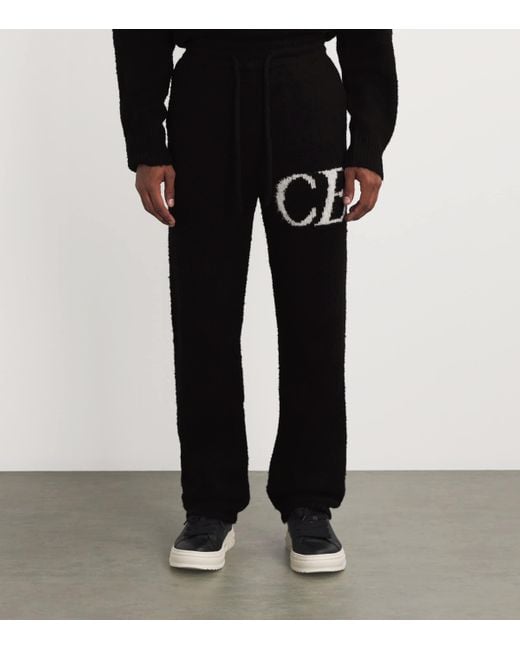 Cole Buxton Black Wool-Blend Logo Sweatpants for men