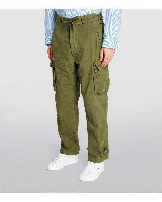 Polo Ralph Lauren Green Twill Cargo Trousers for men