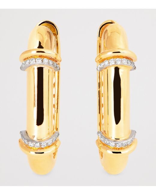 L'Atelier Nawbar Metallic And Diamond Lot No.93 Buoy Lock Earrings