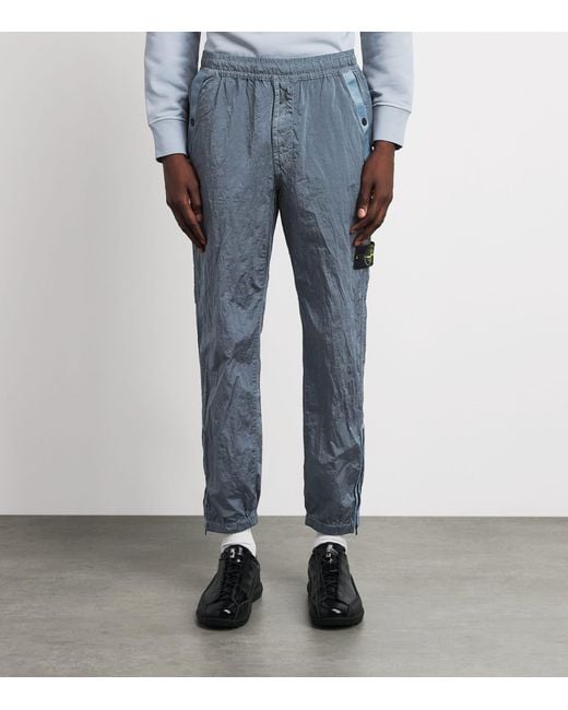 Stone Island Blue Metal Nylon Track Pants for men