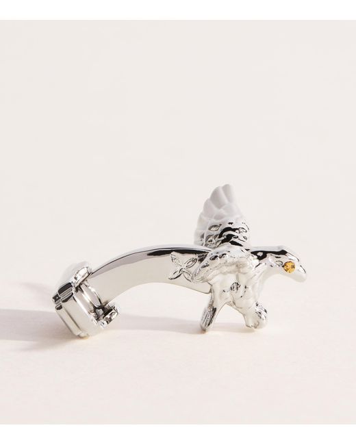 Tateossian Natural Thompson Palladium-Plated Eagle Cufflinks for men