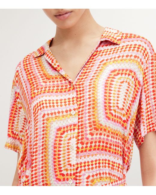 AllSaints Orange Athea Luisa Shirt Dress
