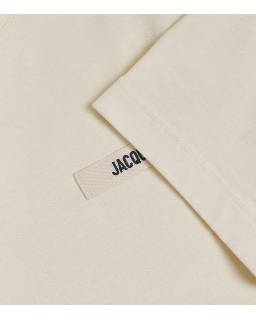 Jacquemus White Relaxed Fit T-Shirt With Subtle Logo Patch for men