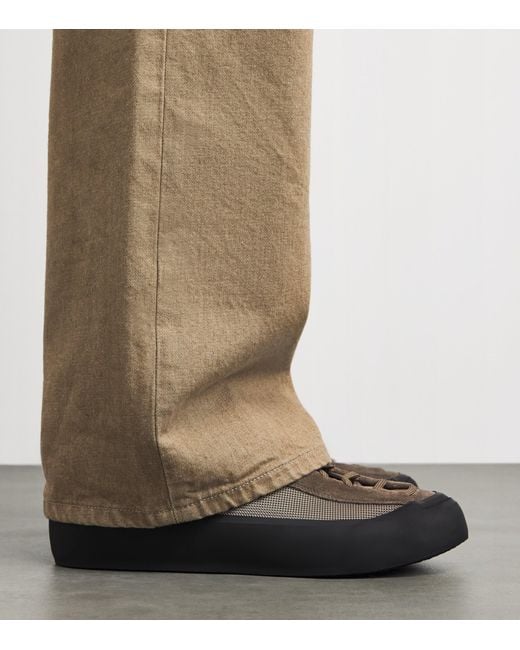 Stone Island Brown Mesh-Suede Sneakers for men
