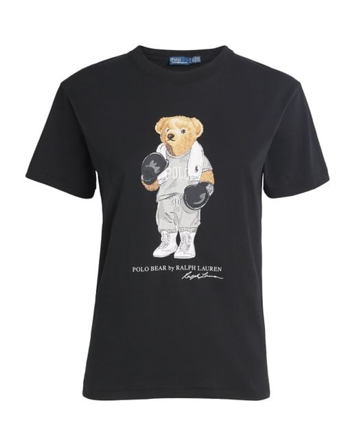 Polo Ralph Lauren Black Cotton Polo Bear T-Shirt