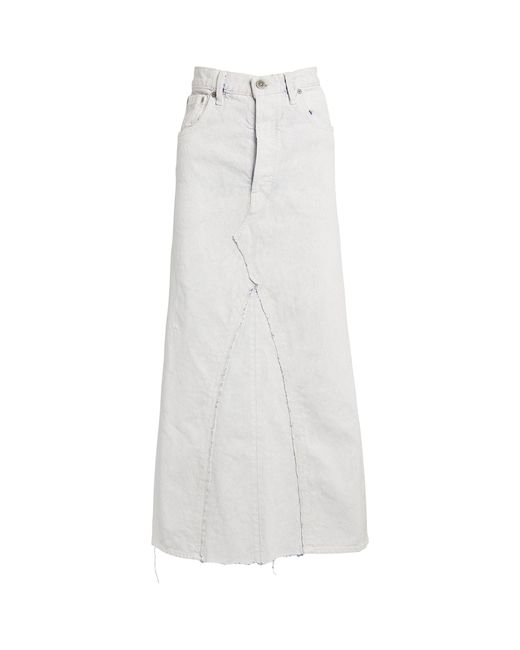 Maison Margiela White Painted Denim Skirt