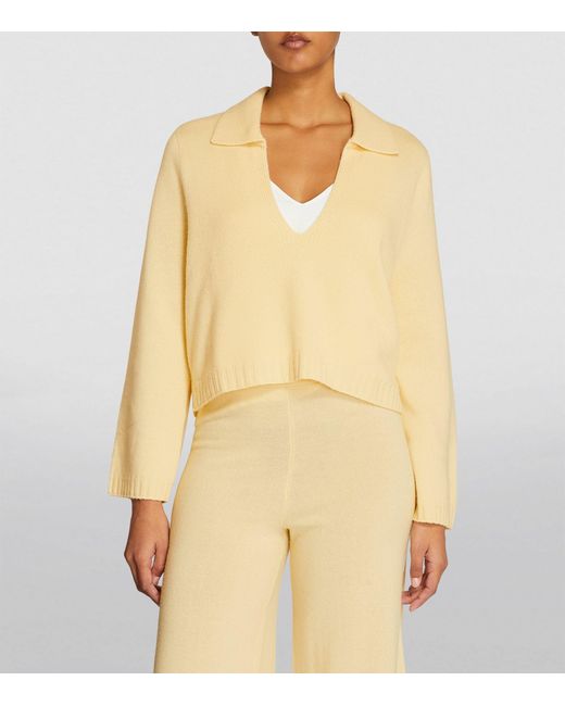 Leset Yellow Cashmere-blend Cropped Zoe Sweater