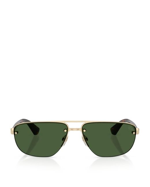 Burberry Green Metal Irregular Sunglasses for men