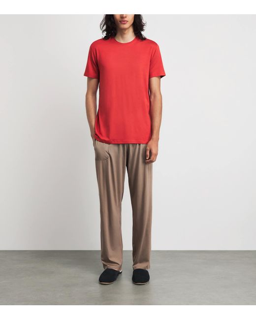 Derek Rose Red Basel Lounge T-Shirt for men