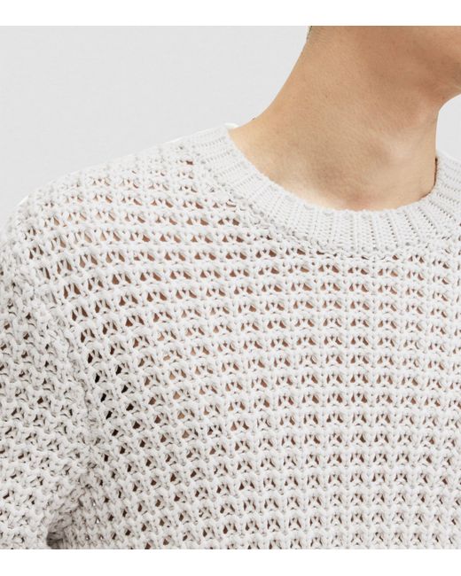 AllSaints White Waffle-stitch Illund Sweater for men