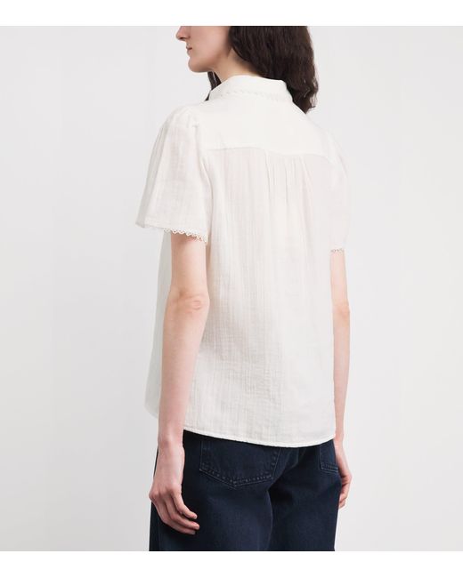 ME+EM White Cotton Cheesecloth Blouse