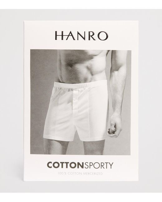 Hanro Gray Cotton Boxer Shorts for men