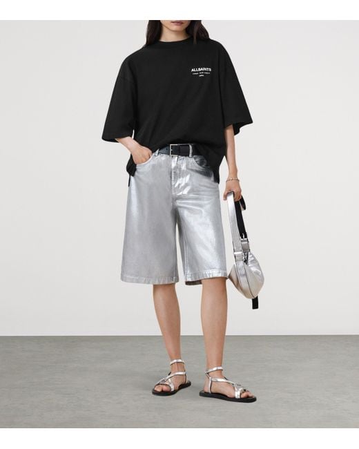 AllSaints Black Organic Cotton Under Amelie T-Shirt