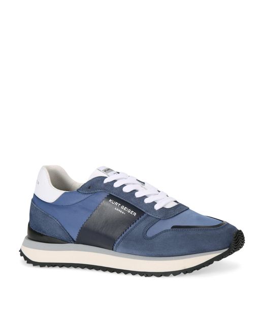 Kurt Geiger Blue Leather Diego Sneakers for men