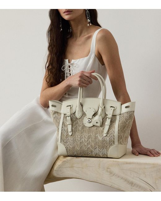 Ralph Lauren Natural Canvas Soft Ricky 33 Top-Handle Bag