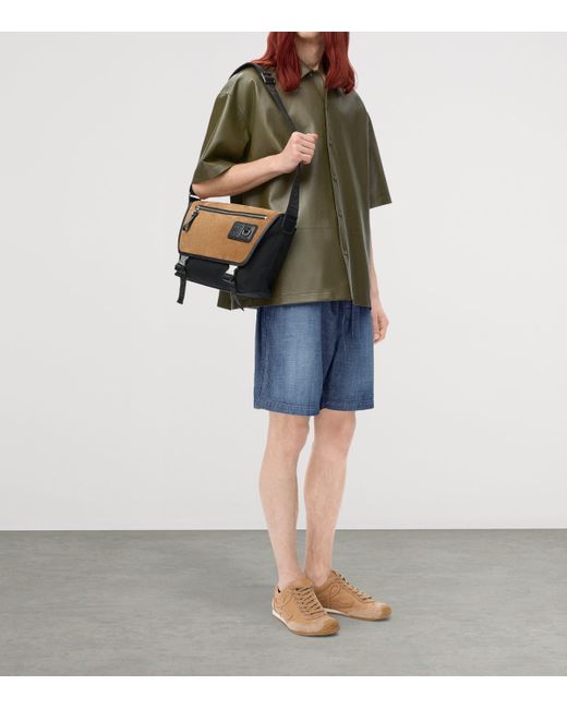 Loewe Green Leather Short-Sleeve Shirt for men