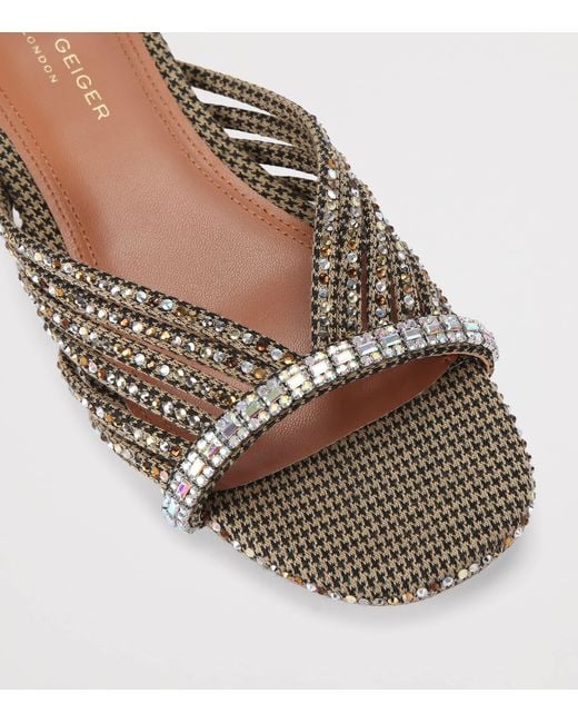 Kurt Geiger Natural Crystal Strap Mules