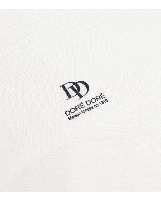 Doré Doré White Cotton Rib-Knit Socks for men