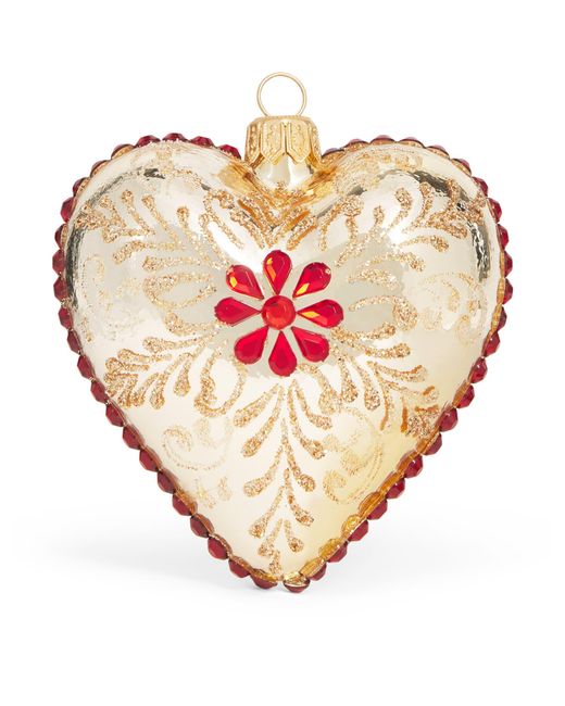 Harrods Pink Metallic Heart Bauble