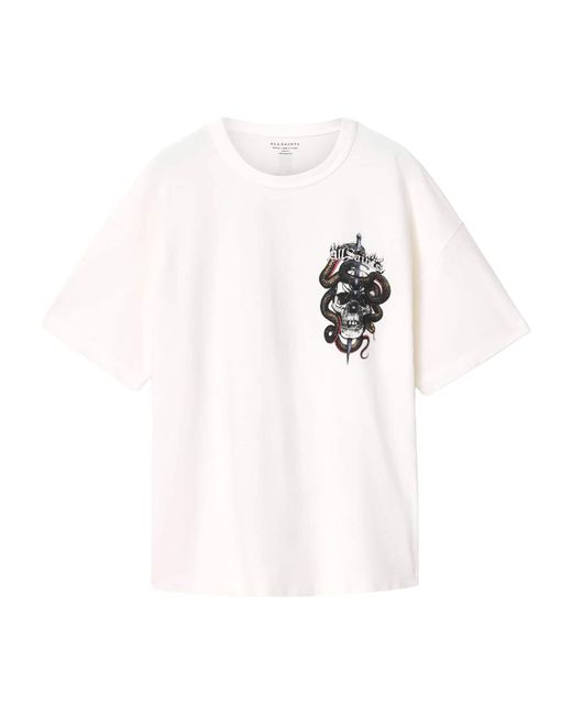 AllSaints White Organic Cotton Araknid T-Shirt for men