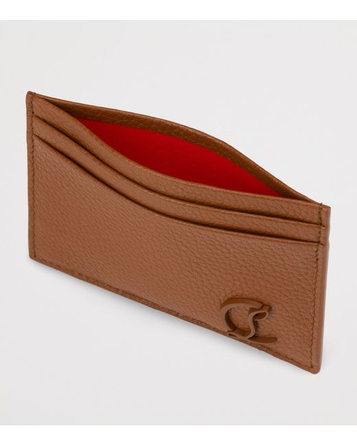 Christian Louboutin Brown Mooncrest Leather Card Holder for men