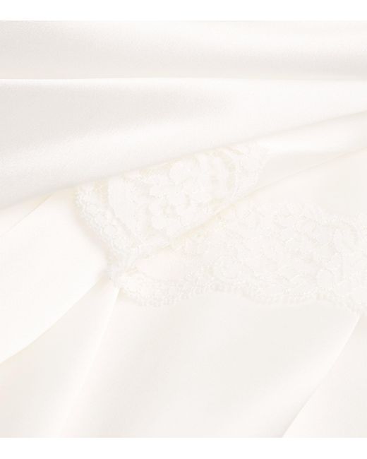 Gilda & Pearl White Silk Lace-Trim