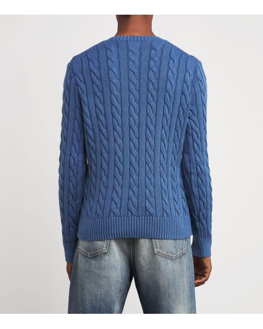 Polo Ralph Lauren Blue Cotton Crew-Neck Sweater for men