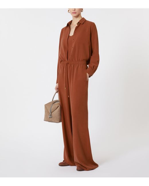 Max Mara Brown Silk Shirt