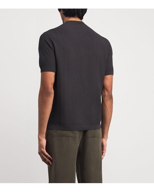 Emporio Armani Black Embossed T-Shirt for men
