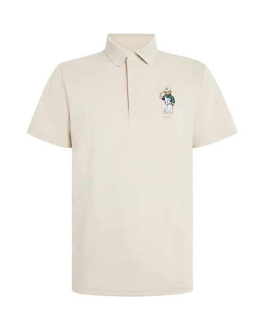 Ralph Lauren White Airtech Piqué Bear Polo Shirt for men