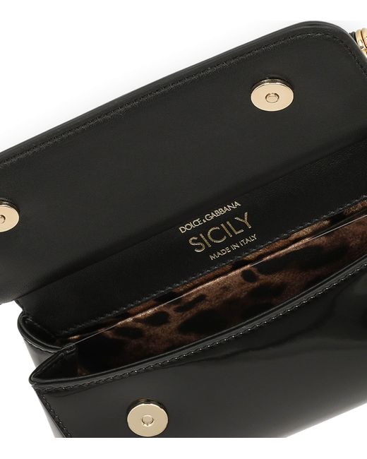 Dolce & Gabbana Black Small Sicily Top-Handle Bag