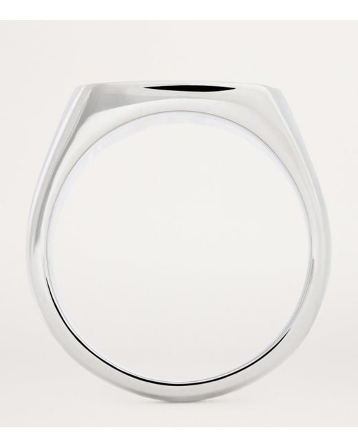 Tom Wood White Large Sterling, And Diamond Mined Ring for men