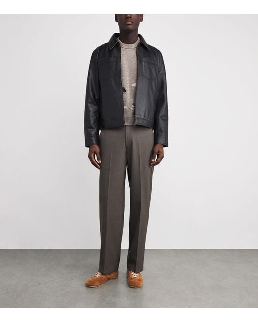 Wax London Gray Micro Puppytooth Check Bayham Trousers for men