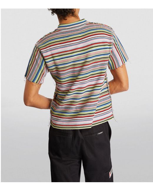 Maison Margiela Multicolor Cotton Frayed-hem Polo Shirt for men