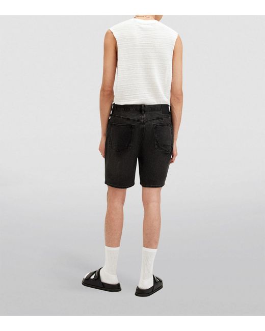 AllSaints Black Switch Denim Shorts for men