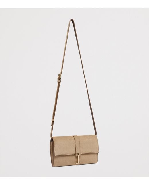 Tom Ford Natural Suede Wallet With Strap