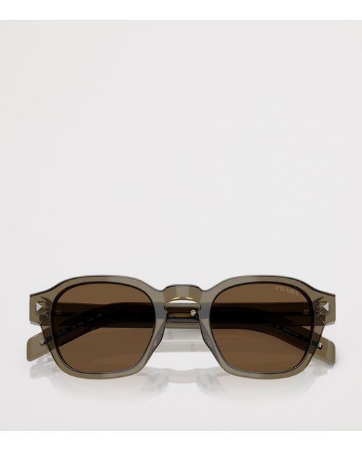 Prada Brown Acetate Phantos Sunglasses for men
